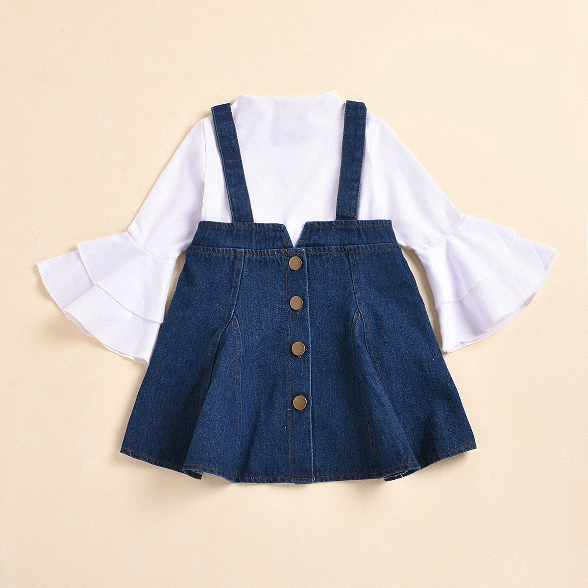 Buy Toddler Girl Denim Skirt Outfits Long Sleeve Sweatshirt Tops Button  Down Jeans Skirt Fall Winter Sweatsuit Clothes Set, Pink Cat, 3-4T at  Amazon.in